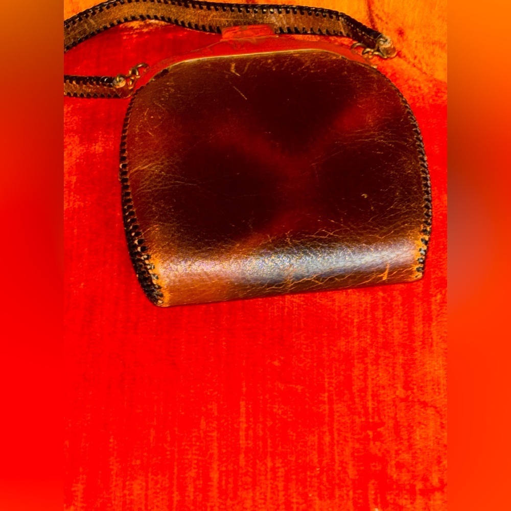 VTG Justin Leather Co Purse Art Nouveau Hand Tooled Leather Turnloc Clasp 1921​​ - Picture 8 of 14